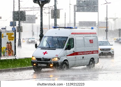 Ambulances Struggle Amidst Rain Traffic