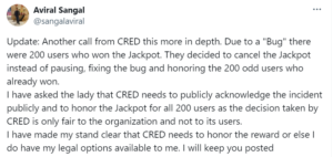 CRED Jackpot Controversy A Sudden Twist