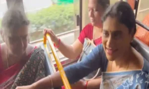 Sharmila travels in APSRTC bus