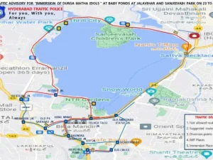 Hyderabad Durga idol immersion traffic