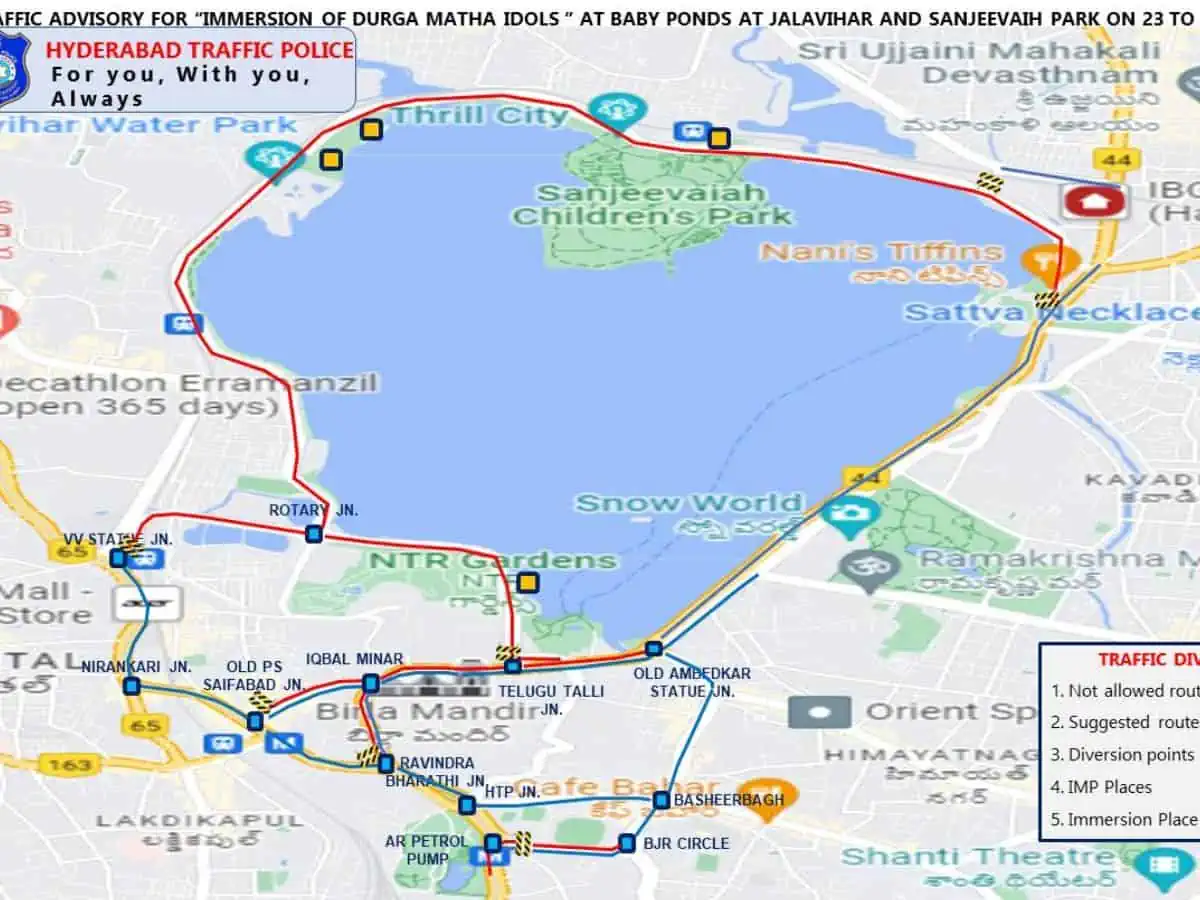 Hyderabad Durga idol immersion traffic